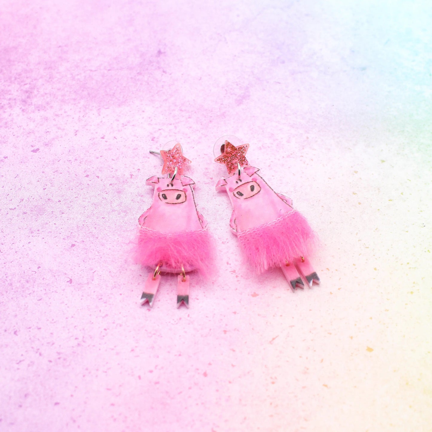 Ohrringe „Tutu-Schweinchen“ Acryl