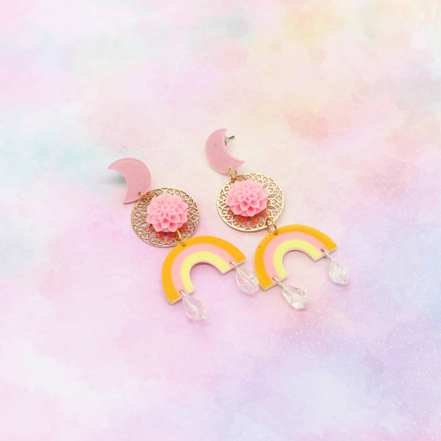 Ohrringe „Regenbogen Blume“