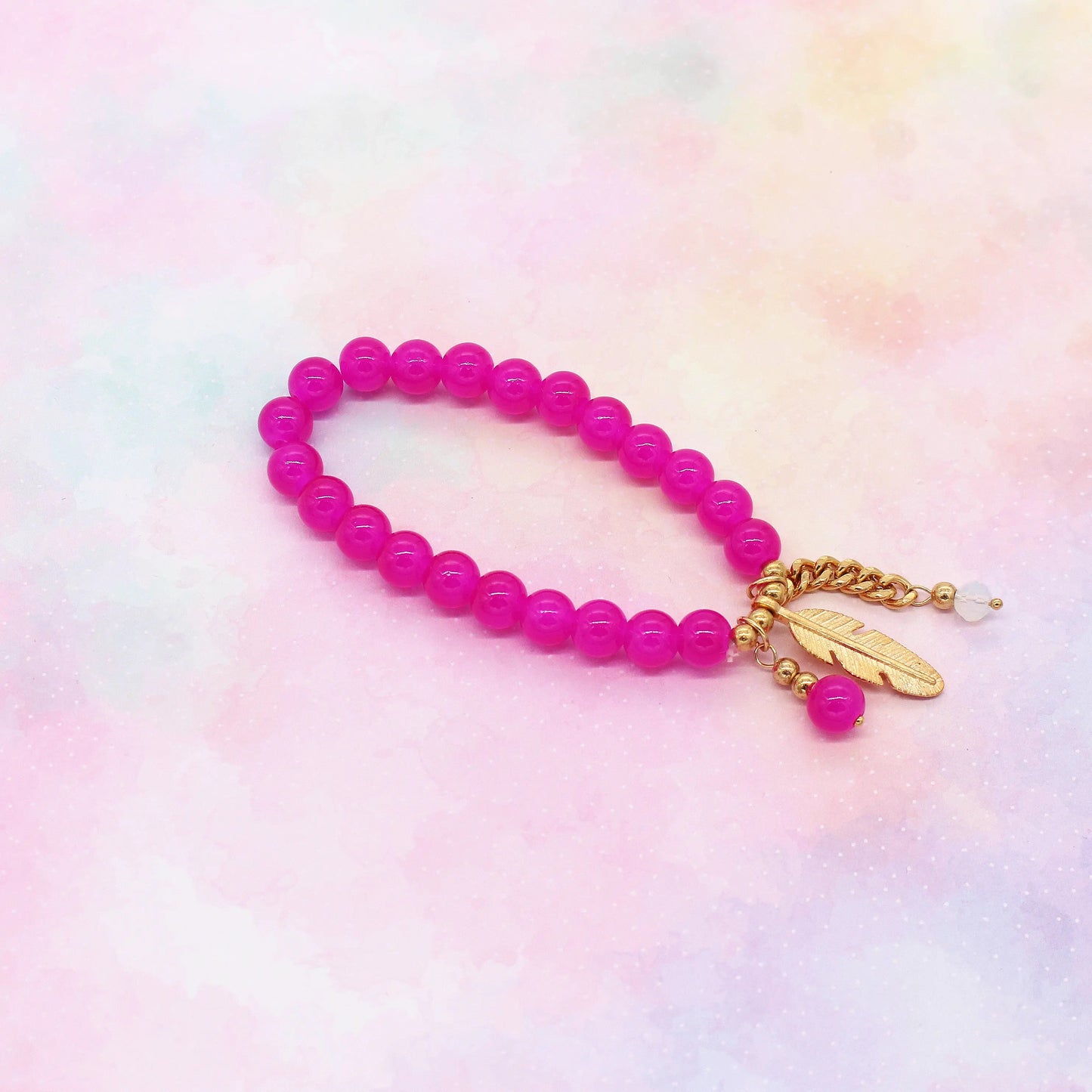 Armband Glasperlen Pink