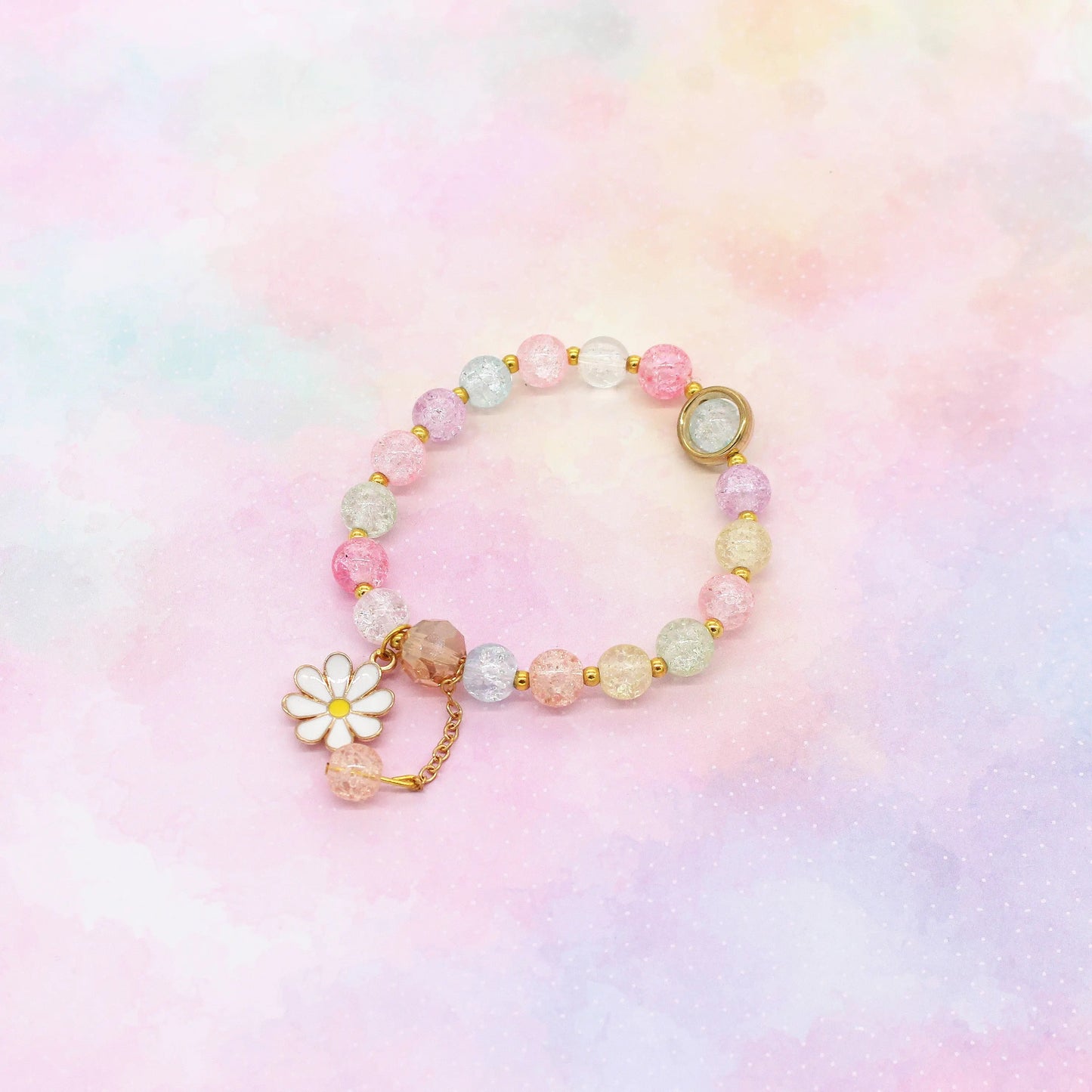 Armband Glasperlen Pastell Regenbogen