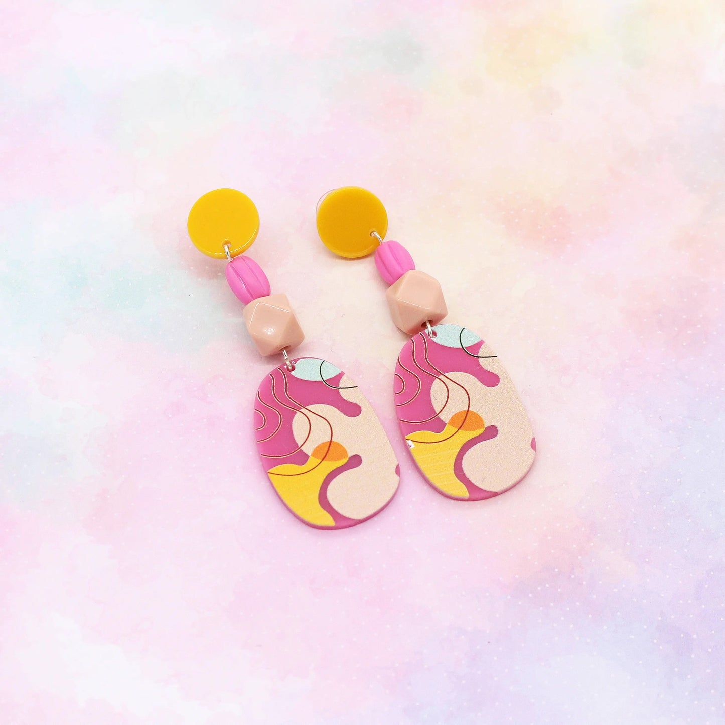 Ohrringe „Retro Pink“