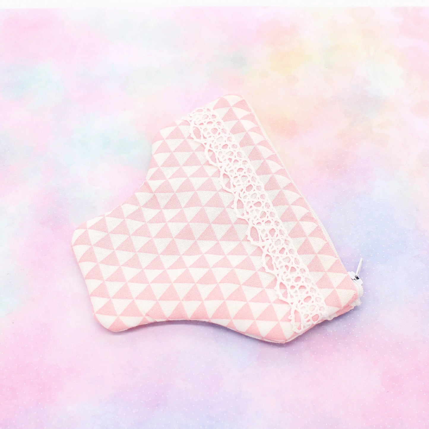 Scrunchie Taschen Set rosa gemustert
