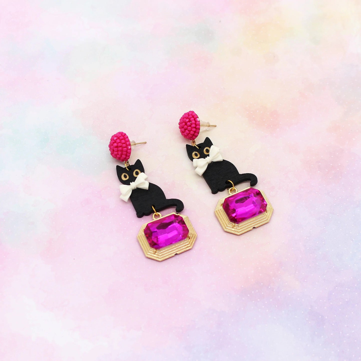 Ohrringe „Katzenklunker“ Pink