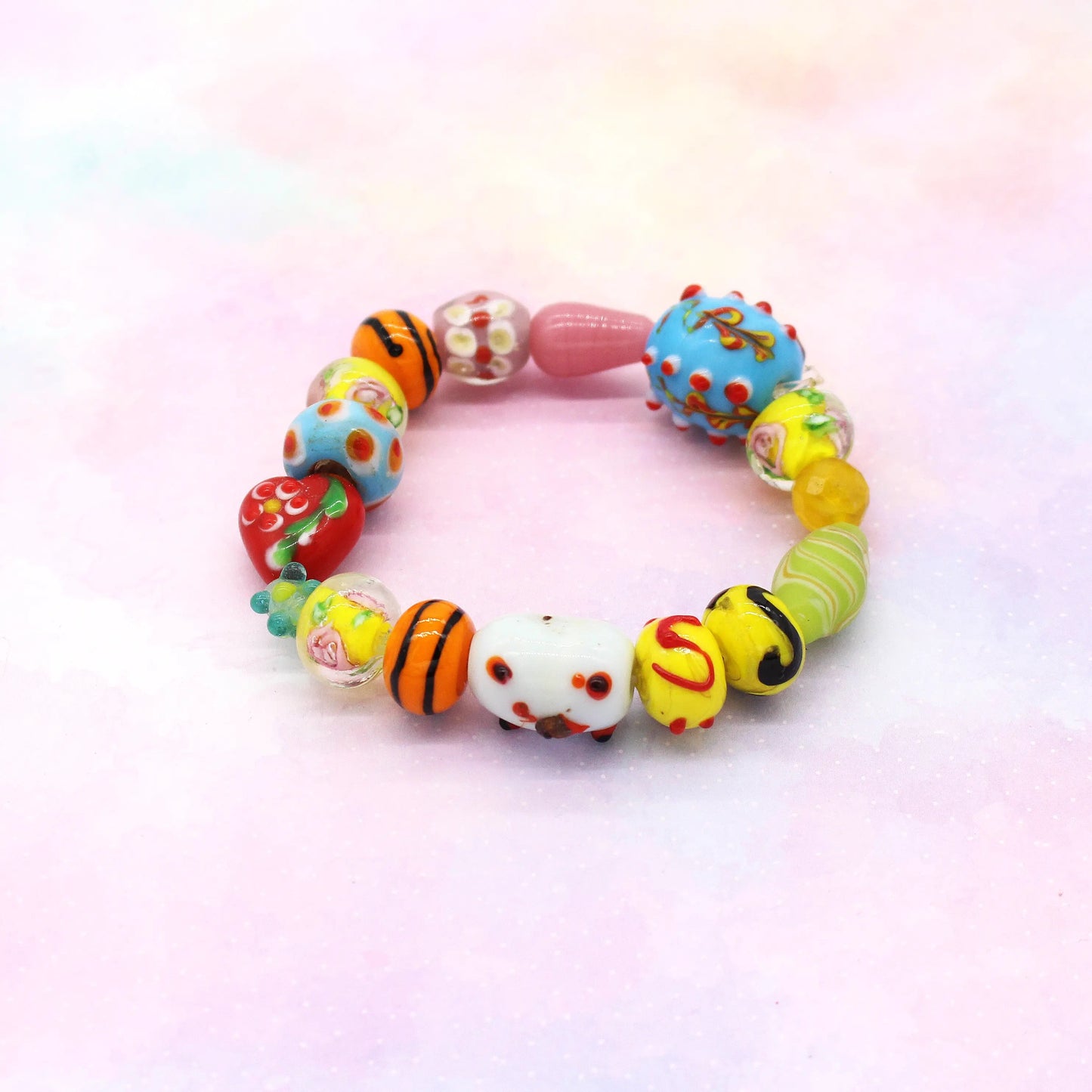 Armband Galsperlen Bunt