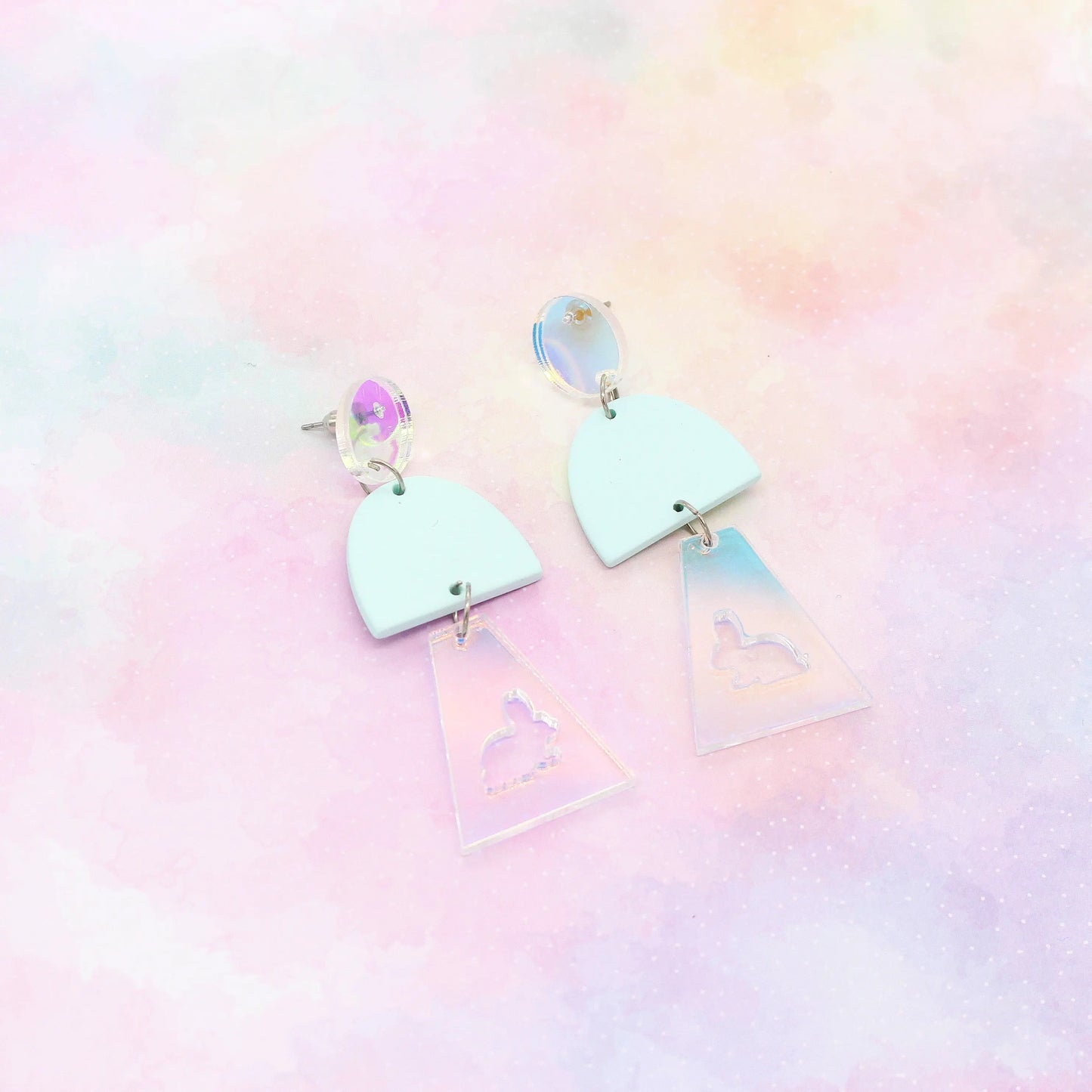 Ohrringe „Plexi Rabbit“ Fimo Plexi Hase
