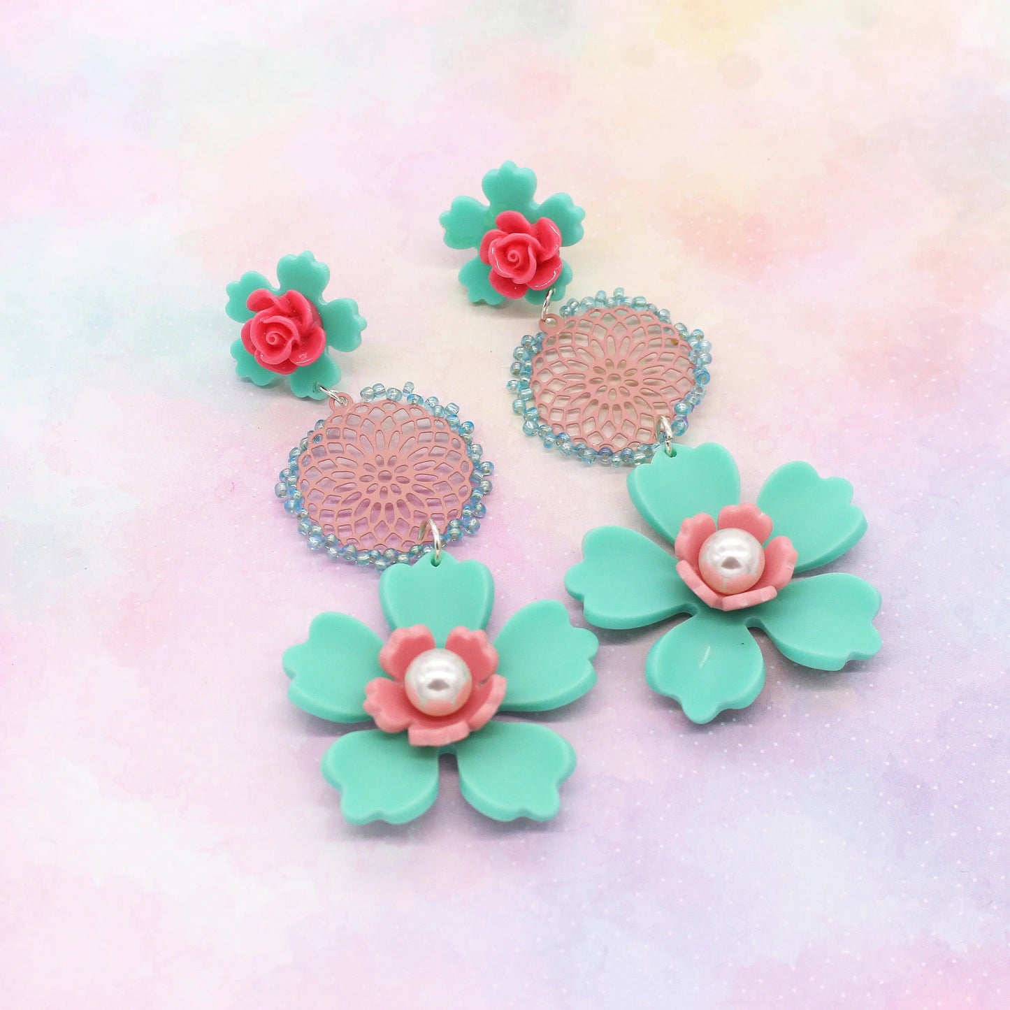 Ohrringe „Mint Flowers“