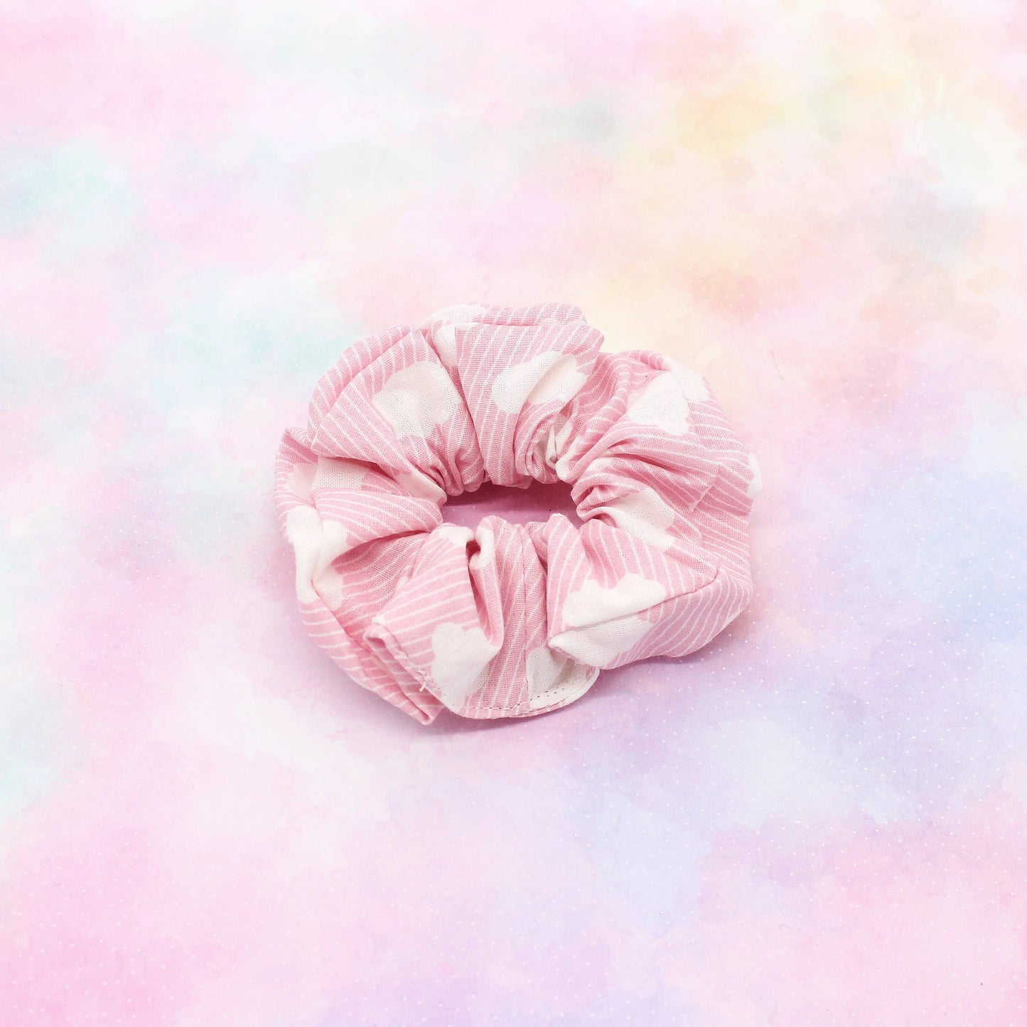 Scrunchie Baumwolle rosa Wolken