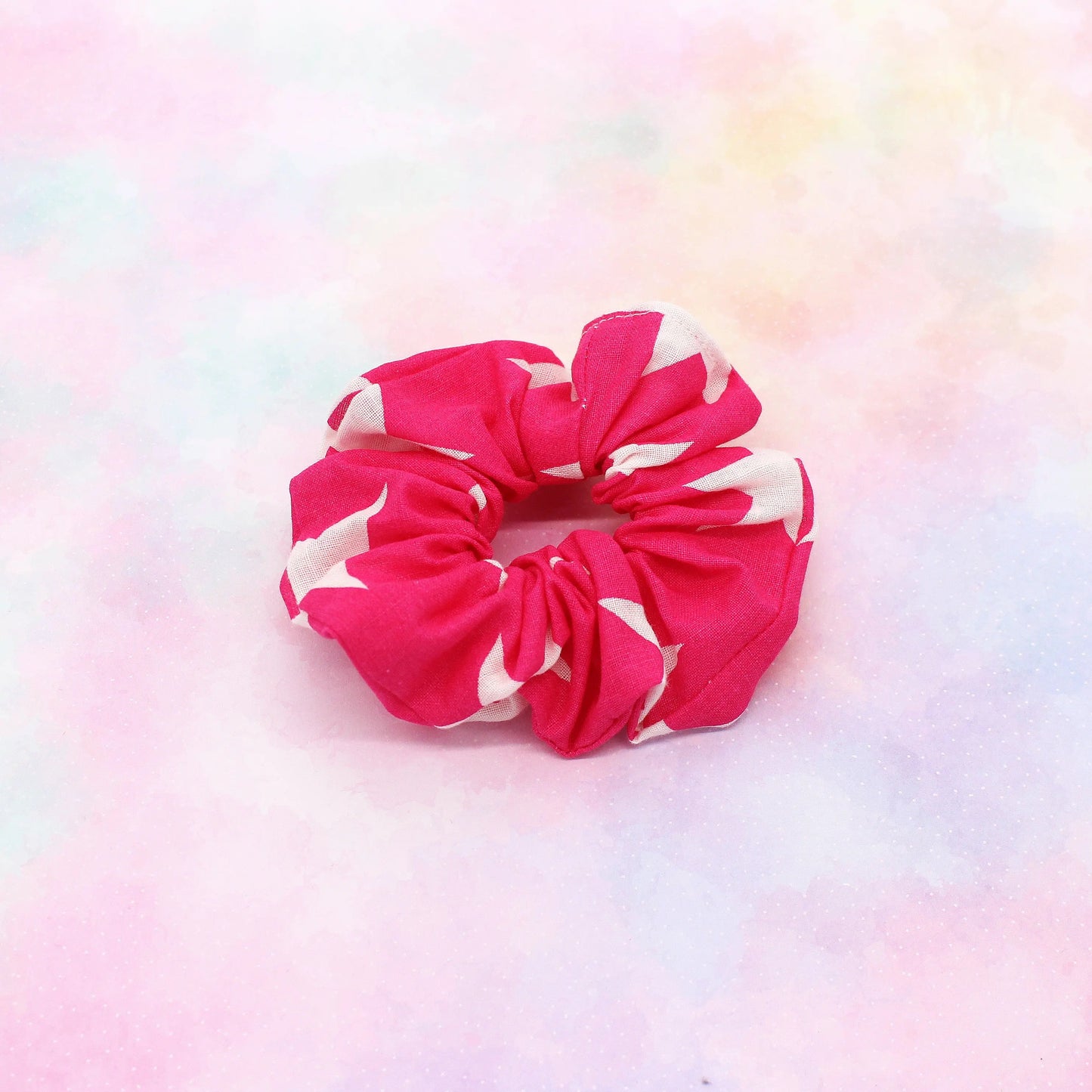 Scrunchie Baumwolle Pink mit Sternen