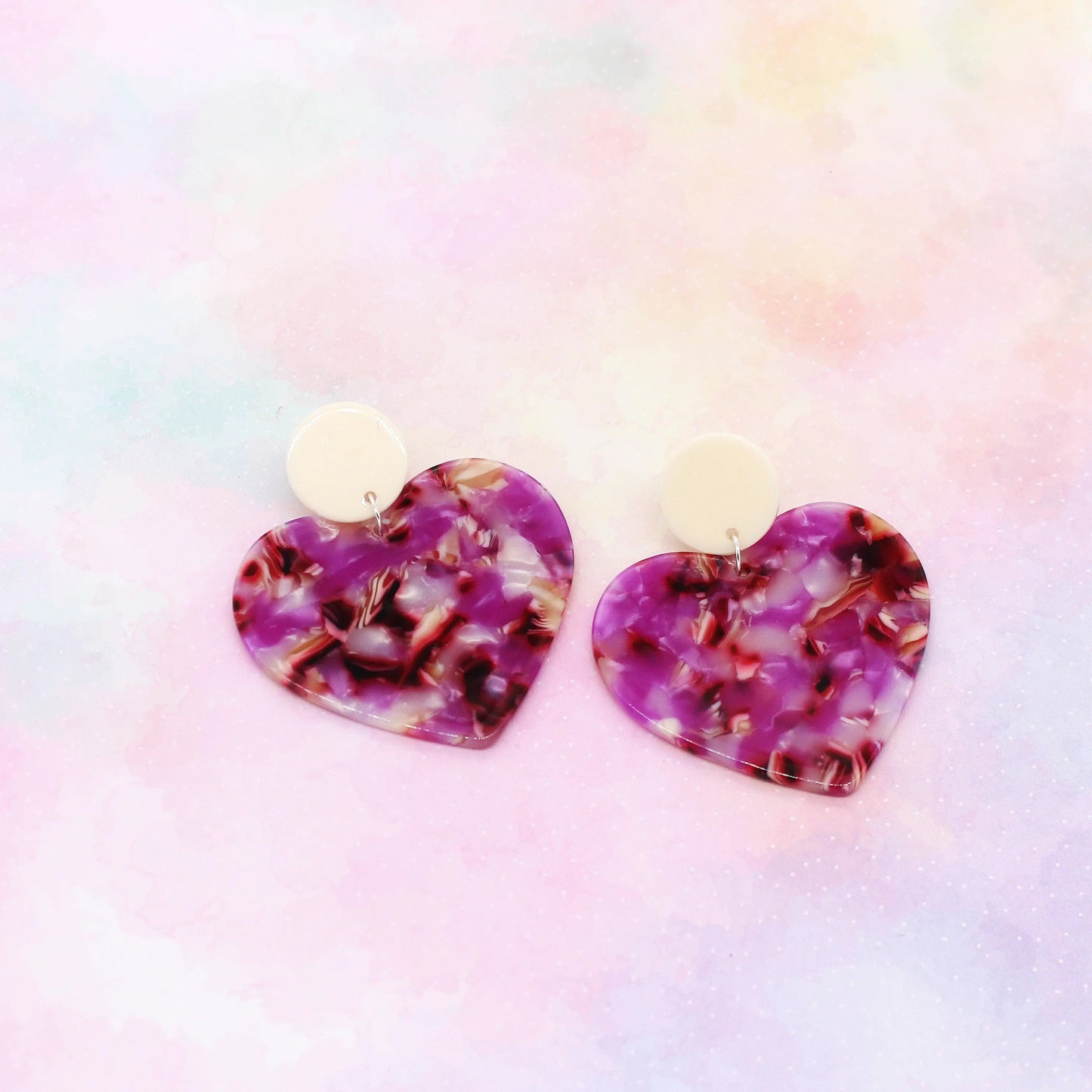 Ohrringe „Lilac Heart“ Acryl