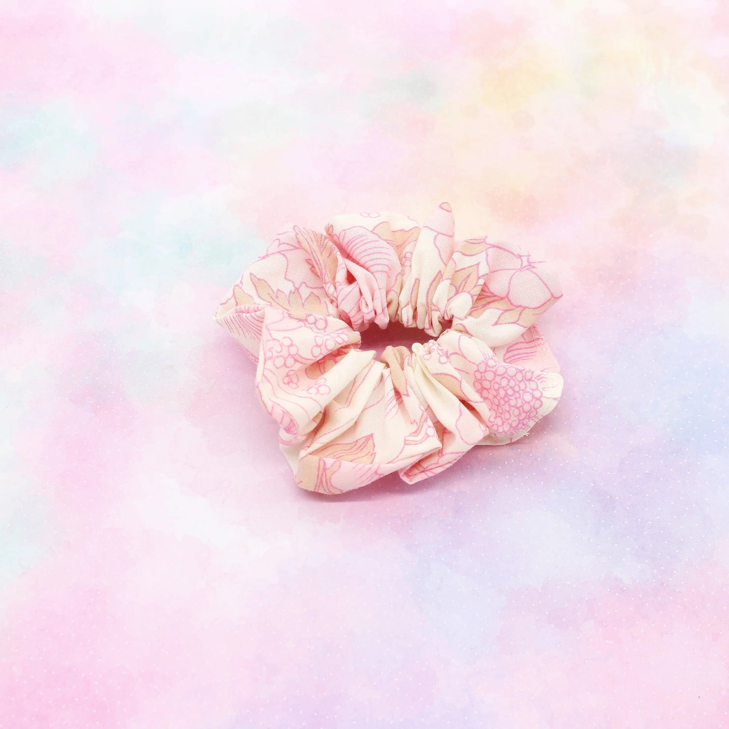 Scrunchie Retro rosa Blumen