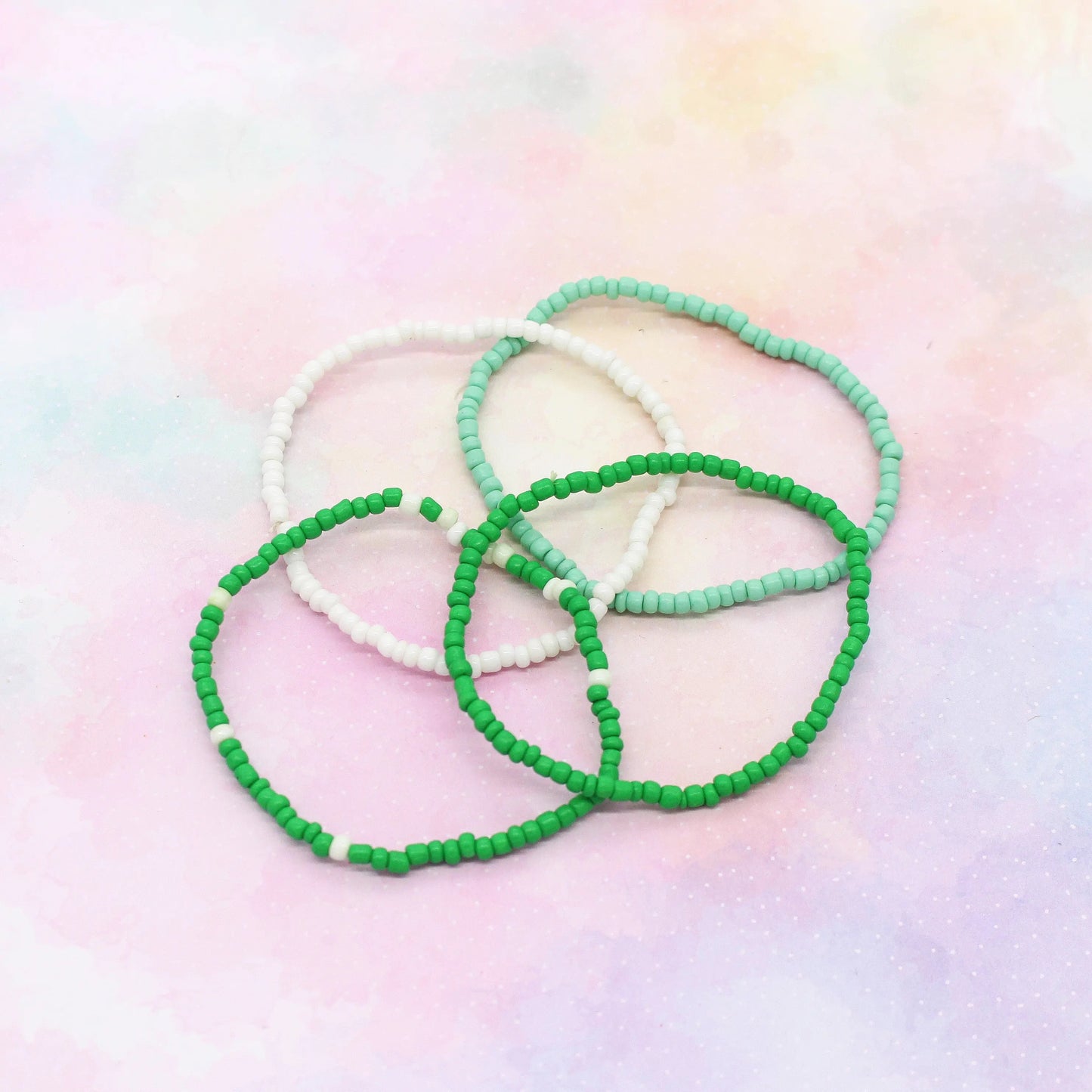 Armband Set Glasperlen grün