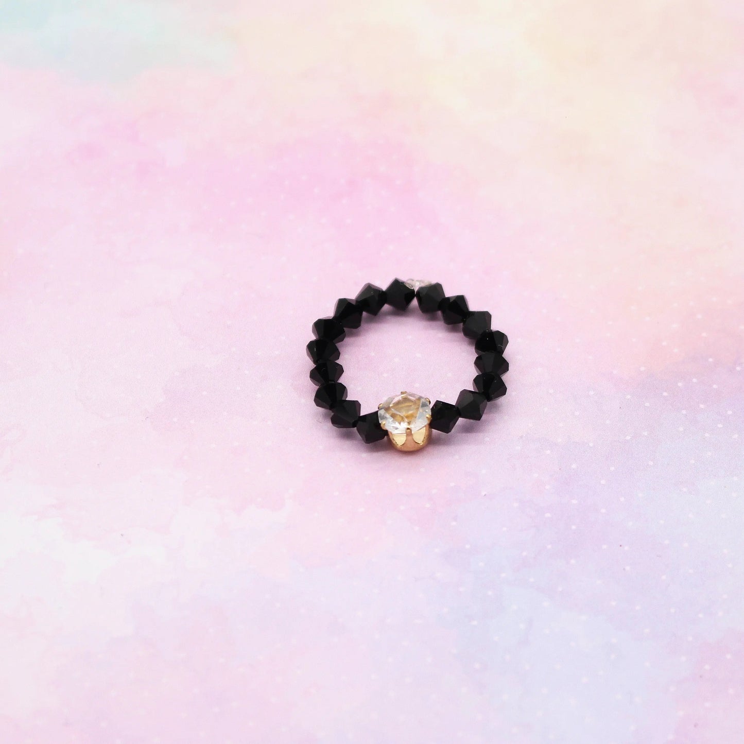 Swarovski Perlen Ring schwarz