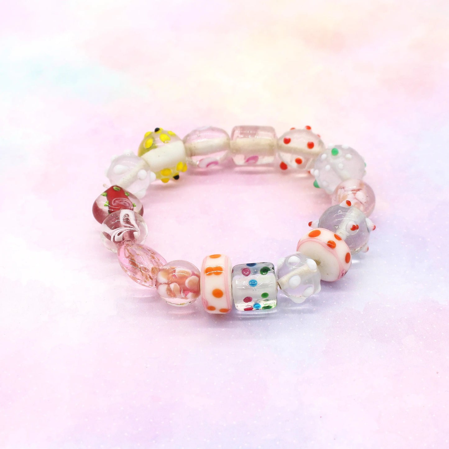 Glasperlen Armband Klar