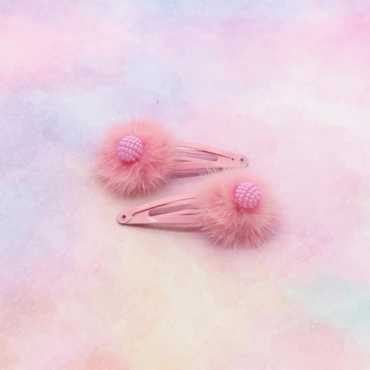 Haarspangen „Fluffy Rosa“