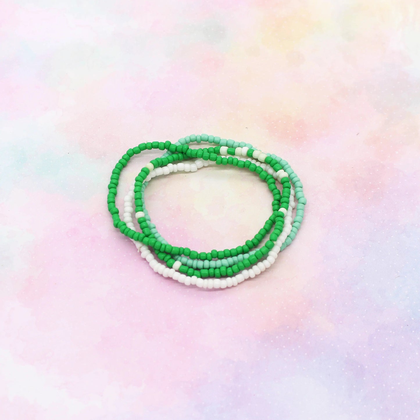 Armband Set Glasperlen grün