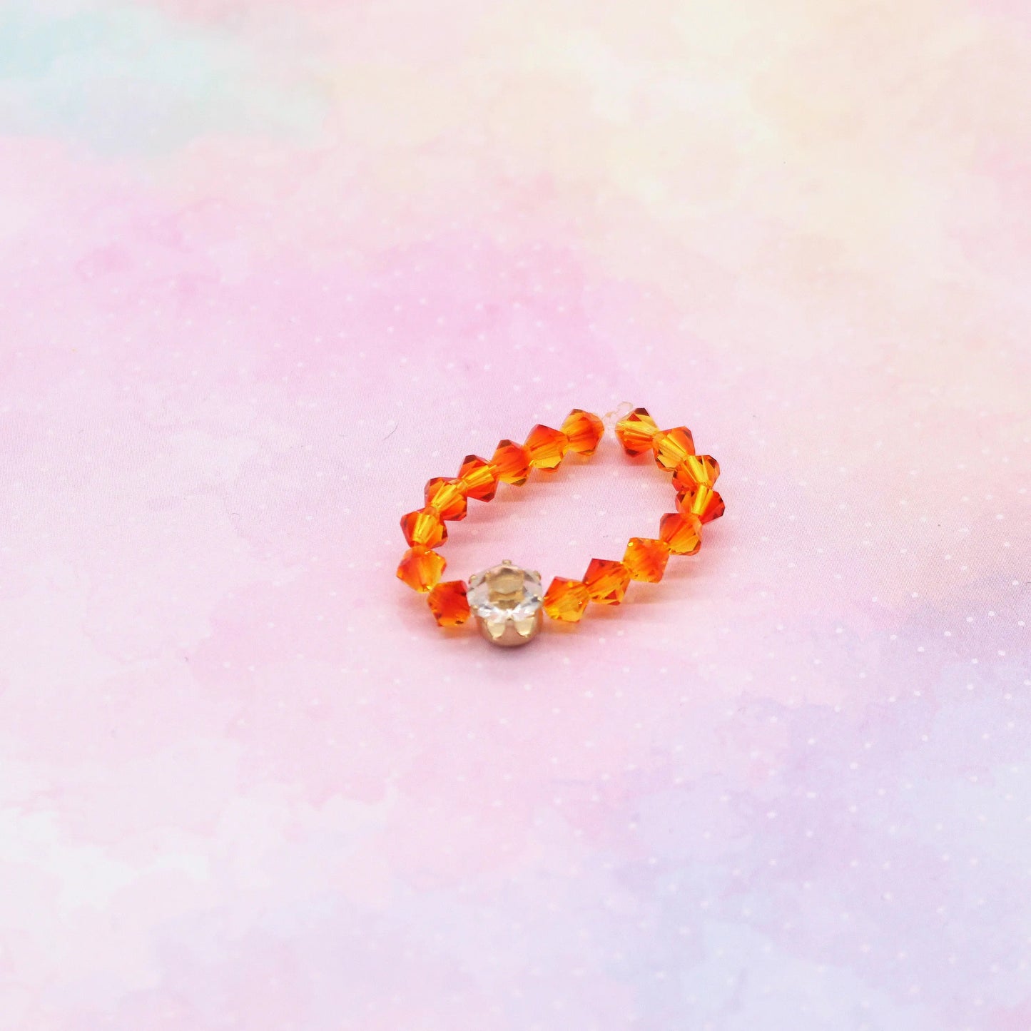 Swarovski Perlen Ring Orange – Gold
