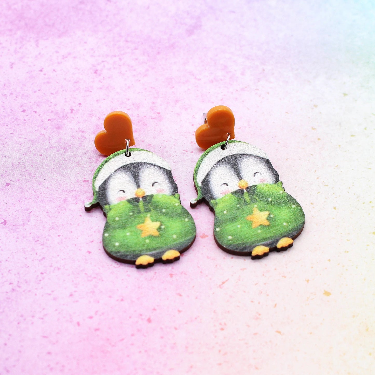 Ohrringe „Pinguine“ Holz