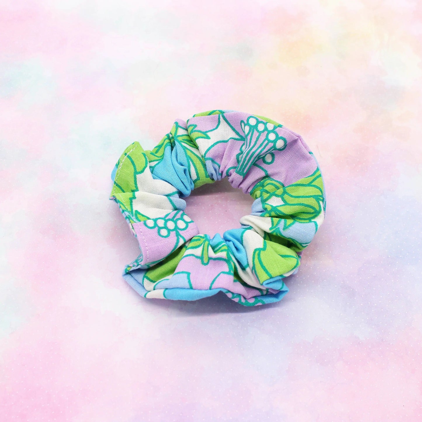 Scrunchie Baumwolle Retro blau